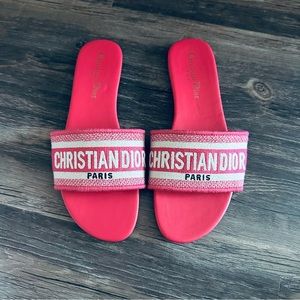 Pink and White Sandals with Sporty Luxury Aesthetic not Dior